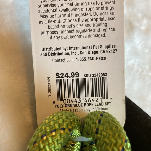 YOULY Green/Blue Reflective Dog Leash, 6 ft. NWT - Picture 6 of 6
